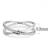 Alamode High polished (no plating) Stainless Steel Ring with AAA Grade CZ in Clear - Alamode - Flyclothing LLC