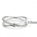 Alamode High polished (no plating) Stainless Steel Ring with AAA Grade CZ in Clear - Alamode - Flyclothing LLC