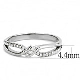 Alamode High polished (no plating) Stainless Steel Ring with AAA Grade CZ in Clear - Alamode - Flyclothing LLC