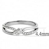 Alamode High polished (no plating) Stainless Steel Ring with AAA Grade CZ in Clear - Alamode - Flyclothing LLC