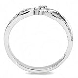 Alamode High polished (no plating) Stainless Steel Ring with AAA Grade CZ in Clear - Alamode - Flyclothing LLC