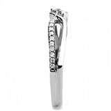 Alamode High polished (no plating) Stainless Steel Ring with AAA Grade CZ in Clear - Alamode - Flyclothing LLC