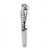 Alamode High polished (no plating) Stainless Steel Ring with AAA Grade CZ in Clear - Alamode - Flyclothing LLC
