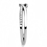 Alamode High polished (no plating) Stainless Steel Ring with AAA Grade CZ in Clear - Alamode - Flyclothing LLC