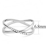 Alamode High polished (no plating) Stainless Steel Ring with AAA Grade CZ in Clear - Alamode - Flyclothing LLC