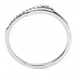 Alamode High polished (no plating) Stainless Steel Ring with AAA Grade CZ in Clear - Alamode