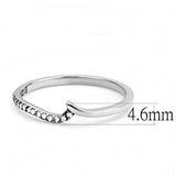 Alamode High polished (no plating) Stainless Steel Ring with AAA Grade CZ in Clear - Alamode - Flyclothing LLC