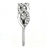 Alamode High polished (no plating) Stainless Steel Ring with AAA Grade CZ in Clear - Alamode - Flyclothing LLC