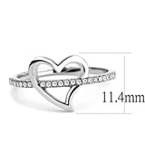Alamode High polished (no plating) Stainless Steel Ring with AAA Grade CZ in Clear - Alamode - Flyclothing LLC