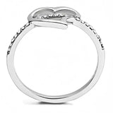 Alamode High polished (no plating) Stainless Steel Ring with AAA Grade CZ in Clear - Alamode - Flyclothing LLC