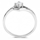 Alamode High polished (no plating) Stainless Steel Ring with AAA Grade CZ in Clear - Alamode - Flyclothing LLC