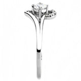 Alamode High polished (no plating) Stainless Steel Ring with AAA Grade CZ in Clear - Alamode - Flyclothing LLC