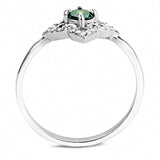 Alamode High polished (no plating) Stainless Steel Ring with AAA Grade CZ in Emerald - Alamode - Flyclothing LLC