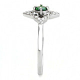 Alamode High polished (no plating) Stainless Steel Ring with AAA Grade CZ in Emerald - Alamode - Flyclothing LLC