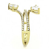 Alamode IP Gold(Ion Plating) Stainless Steel Ring with AAA Grade CZ in Clear - Alamode - Flyclothing LLC