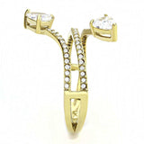 Alamode IP Gold(Ion Plating) Stainless Steel Ring with AAA Grade CZ in Clear - Alamode - Flyclothing LLC
