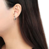Alamode High polished (no plating) Stainless Steel Earrings with AAA Grade CZ in Clear - Alamode - Flyclothing LLC