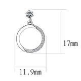Alamode High polished (no plating) Stainless Steel Earrings with AAA Grade CZ in Clear - Alamode - Flyclothing LLC