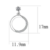 Alamode High polished (no plating) Stainless Steel Earrings with AAA Grade CZ in Clear - Alamode - Flyclothing LLC