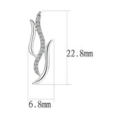 Alamode High polished (no plating) Stainless Steel Earrings with AAA Grade CZ in Clear - Alamode - Flyclothing LLC
