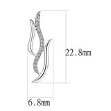 Alamode High polished (no plating) Stainless Steel Earrings with AAA Grade CZ in Clear - Alamode - Flyclothing LLC