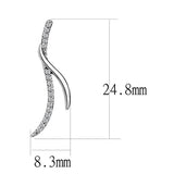 Alamode High polished (no plating) Stainless Steel Earrings with AAA Grade CZ in Clear - Alamode - Flyclothing LLC