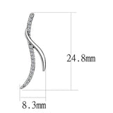 Alamode High polished (no plating) Stainless Steel Earrings with AAA Grade CZ in Clear - Alamode - Flyclothing LLC