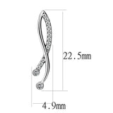Alamode High polished (no plating) Stainless Steel Earrings with AAA Grade CZ in Clear - Alamode - Flyclothing LLC
