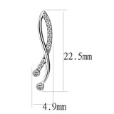 Alamode High polished (no plating) Stainless Steel Earrings with AAA Grade CZ in Clear - Alamode - Flyclothing LLC