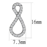 Alamode High polished (no plating) Stainless Steel Earrings with AAA Grade CZ in Clear - Alamode - Flyclothing LLC