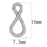 Alamode High polished (no plating) Stainless Steel Earrings with AAA Grade CZ in Clear - Alamode - Flyclothing LLC