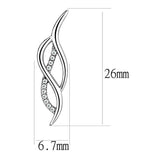 Alamode High polished (no plating) Stainless Steel Earrings with AAA Grade CZ in Clear - Alamode - Flyclothing LLC
