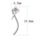 Alamode High polished (no plating) Stainless Steel Earrings with AAA Grade CZ in Rose - Alamode - Flyclothing LLC