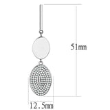 Alamode High polished (no plating) Stainless Steel Earrings with AAA Grade CZ in Clear - Alamode - Flyclothing LLC