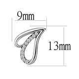 Alamode High polished (no plating) Stainless Steel Earrings with AAA Grade CZ in Clear - Alamode - Flyclothing LLC
