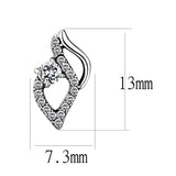 Alamode High polished (no plating) Stainless Steel Earrings with AAA Grade CZ in Clear - Alamode - Flyclothing LLC