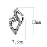 Alamode High polished (no plating) Stainless Steel Earrings with AAA Grade CZ in Clear - Alamode - Flyclothing LLC