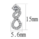 Alamode High polished (no plating) Stainless Steel Earrings with AAA Grade CZ in Clear - Alamode - Flyclothing LLC