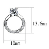 Alamode High polished (no plating) Stainless Steel Earrings with AAA Grade CZ in Clear - Alamode - Flyclothing LLC