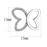 Alamode High polished (no plating) Stainless Steel Earrings with AAA Grade CZ in Clear - Alamode - Flyclothing LLC