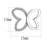Alamode High polished (no plating) Stainless Steel Earrings with AAA Grade CZ in Clear - Alamode