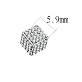 Alamode High polished (no plating) Stainless Steel Earrings with AAA Grade CZ in Clear - Alamode - Flyclothing LLC