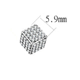 Alamode High polished (no plating) Stainless Steel Earrings with AAA Grade CZ in Clear - Alamode - Flyclothing LLC
