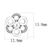 Alamode High polished (no plating) Stainless Steel Earrings with Synthetic Pearl in White - Alamode - Flyclothing LLC