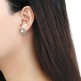 Alamode High polished (no plating) Stainless Steel Earrings with Synthetic Pearl in White - Alamode - Flyclothing LLC