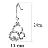 Alamode High polished (no plating) Stainless Steel Earrings with AAA Grade CZ in Clear - Alamode - Flyclothing LLC