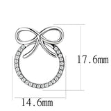 Alamode High polished (no plating) Stainless Steel Earrings with AAA Grade CZ in Clear - Alamode - Flyclothing LLC