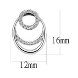 Alamode High polished (no plating) Stainless Steel Earrings with AAA Grade CZ in Clear - Alamode - Flyclothing LLC