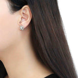 Alamode Two-Tone IP Gold (Ion Plating) Stainless Steel Earrings with AAA Grade CZ in Clear - Alamode - Flyclothing LLC