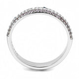 Alamode High polished (no plating) Stainless Steel Ring with AAA Grade CZ in Multi Color - Alamode - Flyclothing LLC